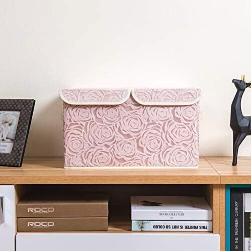 Large Fabric Storage Bin with Lid 45 x 30 x 30 cm 3-Pack 2