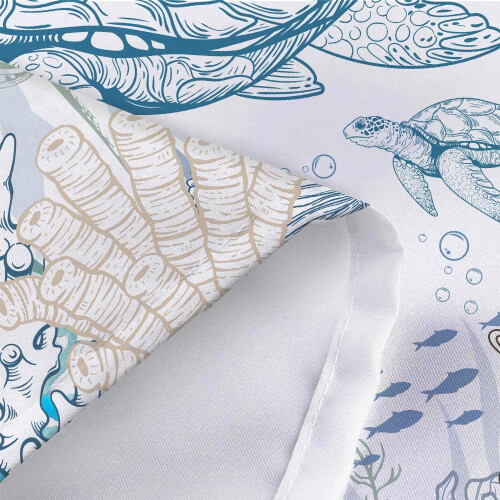 Ocean Theme Shower Curtain 47x64 in Polyester with 12 Hooks 2
