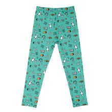 Sommerbukser til jenter, tegneserietrykk, elastisk linning, utendørs, elastiske leggings, slitesterkt, hudvennlig stoff til barn