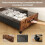 Unterbett-Schublade mit Rollen und transparentem Deckel, Schwarz 4