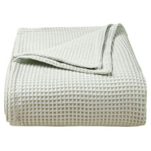 Waffle Towel Quilt Cotton Blanket Gray, Weave Cotton Large Bed Throw Sofa Cover Travel Blanket Coziness to Your Bedroom Premises