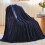 Κουβέρτα Fleece από φανέλα σε σκούρο μπλε χρώμα King 90x110 εκ. 4