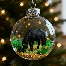 Horse Design Clear Plastic Christmas Baubles, 3D Ornament