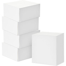 Dárkové krabičky Hallmark 8" čtvercové s víky (5 bílých dárkových krabiček) na Vánoce, narozeniny, svátky