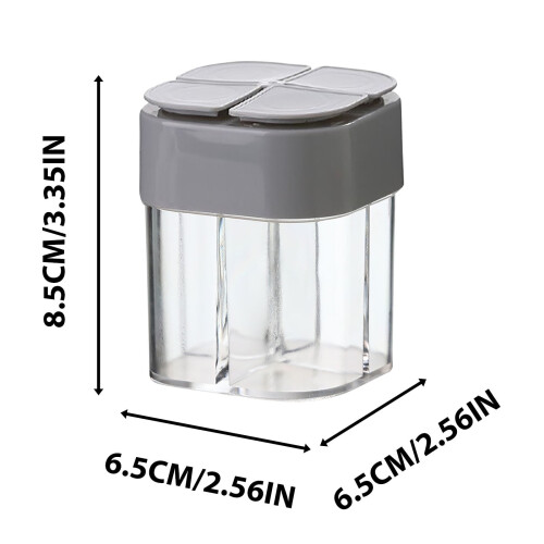 Ensemble de 4 récipients à épices transparents portables 2