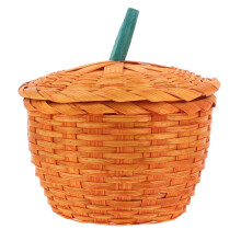 FRCOLOR Bambusový tekvicový košík Detský dekoratívny tekvicový košík 15,00 x 14,00 x 14,00 cm oranžový