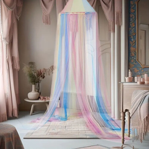 Mosquito Net Bed Canopy Rainbow Large 1 Piece 2