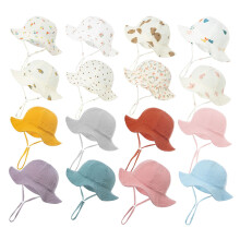 Baby Sun Hat Toddler Cap Beach Hats with UPF 50+ Protective Sunscreen Newborn Bucket Hat for Boys Girls 3-12M