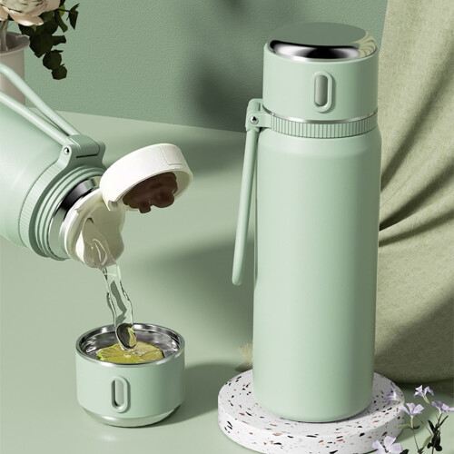 Θερμός από ανοξείδωτο ατσάλι, 550 ml, με μόνωση κενού αέρος και κύπελλο για ζεστό 1