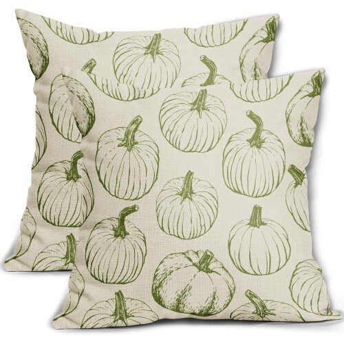 Fodere per cuscini a forma di zucca verde lime, set da 2 pezzi, 45x45 cm