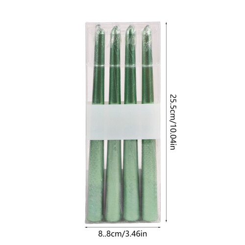 Långstångskonljus, 4-pack, metallpläterade, droppfria 2