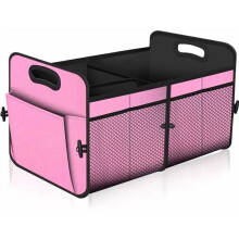Organizador de maletero para coche, 72 L, impermeable, plegable, rosa.