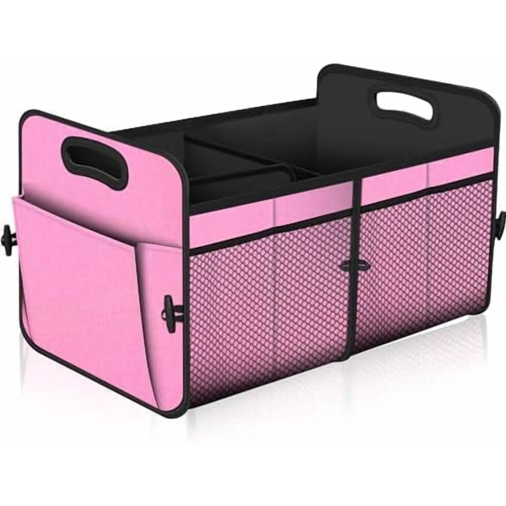 Car Trunk Organizer, 72L Waterproof Collapsible With 11 Pockets, Compatible With Suv/Jeep/Sedan, Large Size, Pink 9357860832649