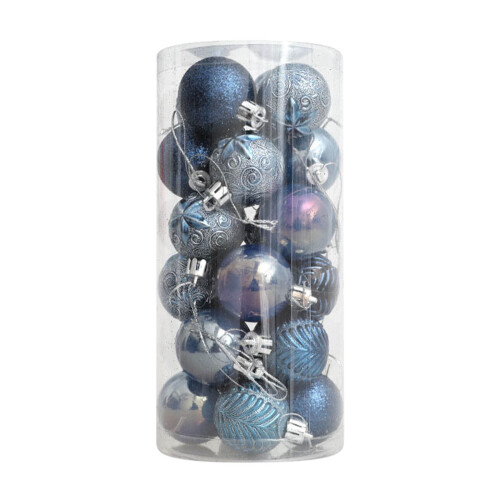 24 stk. 4 cm plastik juletræspynt 1