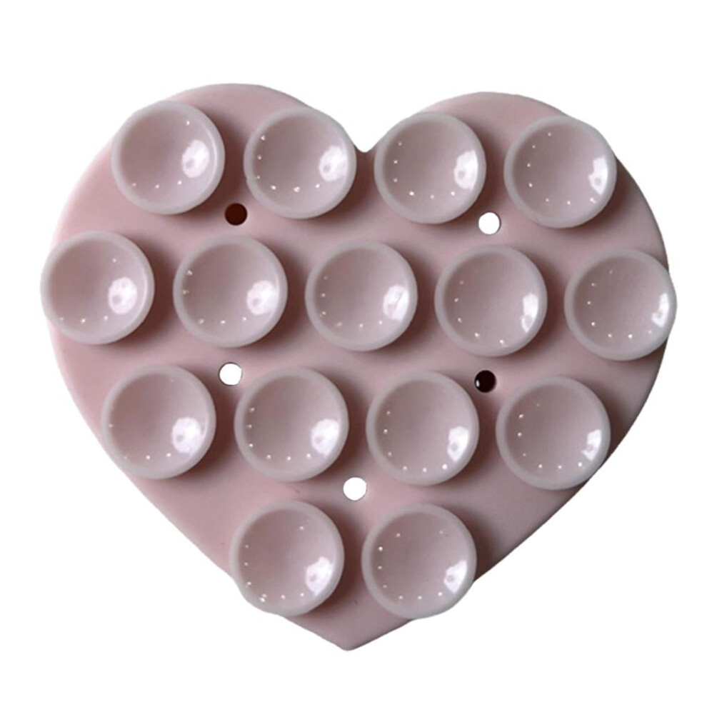 Hands-Free Mobile Holder With Suction Cup Heart Silicone Mat For Selfies Video Watching Yellow/Pink/Black 9353595293083