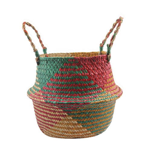 Panier de rangement pliable en osier avec poignée 1