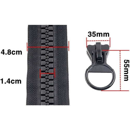 20# Φερμουάρ Ρητίνης Extra Large για Ράψιμο, 60-200cm, Φερμουάρ Τσέπης για Μπουφάν/Παλτό με 2