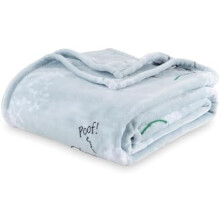 Couverture en peluche Snoopy VelvetLoft Peanuts, motif Snoopy « Fais un vœu », bleu printemps, format King 229 cm x 274 cm (Produit officiel