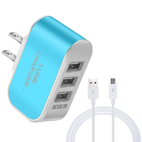 Încărcător USB Candy cu LED, compatibil cu cablul de date Android, cu cablu ascuns pentru priză de perete