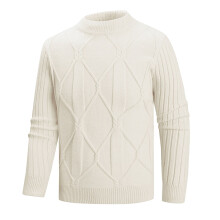 Pulls de Noël moches pour hommes, pull à col roulé mi-long, pull tricoté tendance et décontracté
