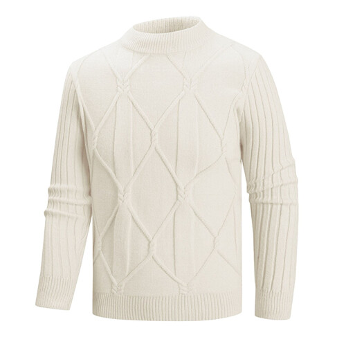Pulls de Noël moches pour hommes, pull à col roulé mi-long, pull tricoté tendance et décontracté