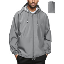 Jaqueta masculina Kukoosong com capuz, impermeável, leve e corta-vento, para escalada e esportes ao ar livre.