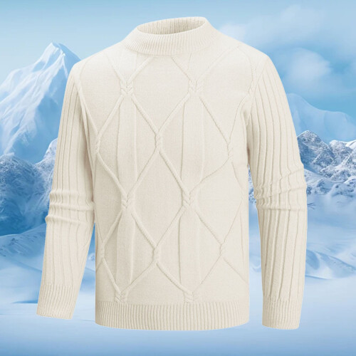 Pulls de Noël moches pour hommes, pull à col roulé mi-long, pull tricoté tendance et décontracté 1