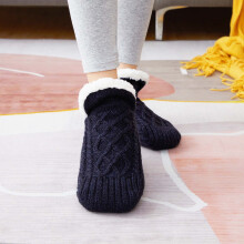 Chaussettes et pantoufles d'intérieur chaudes et épaisses pour hommes UTTOASFAY, chaussettes antidérapantes en velours/tissé pour la maison et la