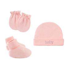 3-teiliges Set Babymütze, Fäustlinge und Socken für Jungen und Mädchen (0-6 Monate)