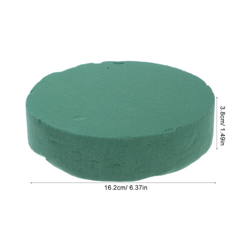 FRCOLOR2Pcs Στρογγυλά Λουλουδάτα Μπλοκ Αφρού με Λαιμόκοψη σε Πράσινο Χρώμα 1