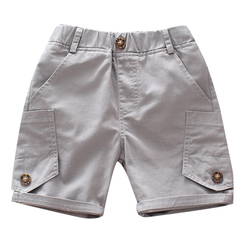 YOUSNH Short en coton uni gris pour bébé garçon (6-7 ans)