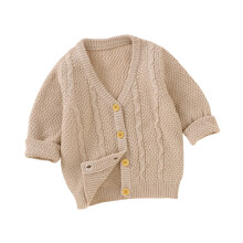 Effen cardigan voor meisjes, schattige gebreide top met knoopjes, zacht en comfortabel, lente/herfst bovenkleding voor kinderen van 3-24 maanden
