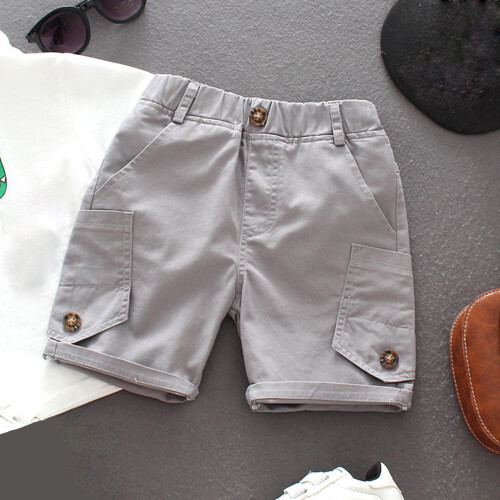 YOUSNH Short en coton uni gris pour bébé garçon (6-7 ans) 2