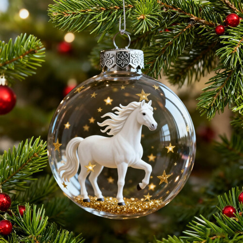 Glass Christmas Ball Ornament Clear 7.5cm 2