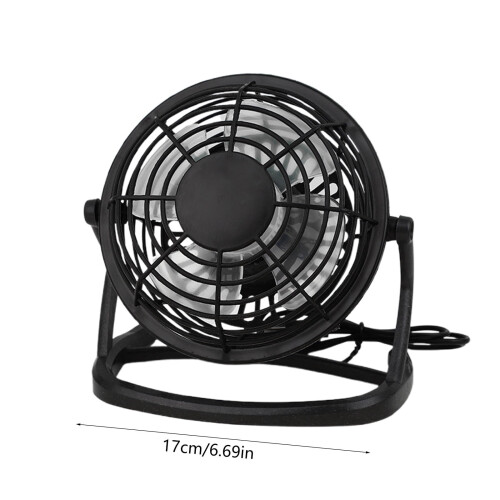 4-tommer USB-bordventilator, bærbar, stille, 3 hastigheder 2