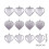 Heart Ornaments Red Pink Silver Glitter 12 Pcs 3