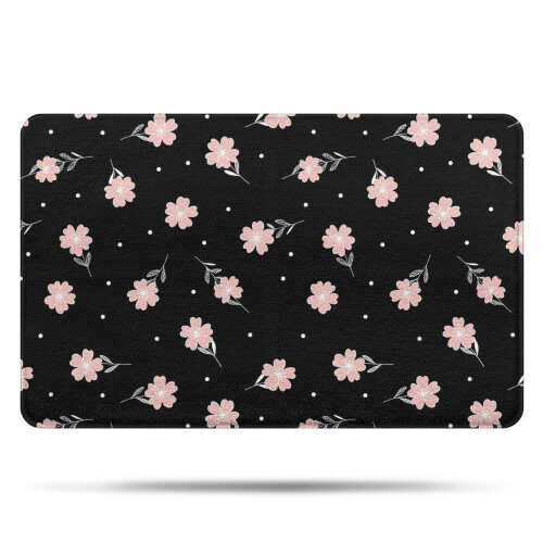 Χαλί μπάνιου Pioneer Flower Floral, αντιολισθητικό χαλάκι μικροϊνών με λαστιχένια