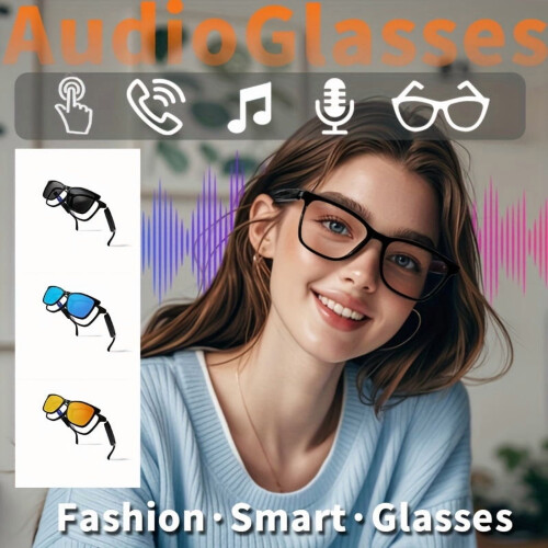 Ασύρματα γυαλιά ήχου 5.3 Smart – Αποκλεισμός μπλε φωτός, επαναφορτιζόμενα μέσω USB, 1