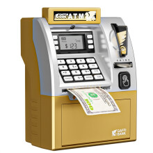 Hucha de juguete con lector de tarjetas inteligentes: hucha electrónica con depósito/retiro, bloqueo con contraseña y contador de dinero, juguete