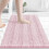Chenille randig badrumsmatta 76x51 cm rosa 1