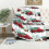 Manta decorativa estilo fazenda com estampa de caminhão vermelho e cachorro, 101,6 x 127 cm (40 x 50 polegadas) 3