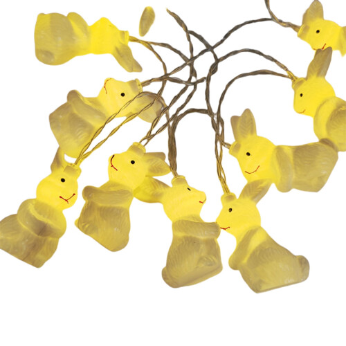 Easter Bunny String Lights 10ft Battery LED Indoor Outdoor