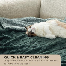 Gentlesoft Sherpa Fleece Throw Blanket – Fluffy, Cozy Cable Jacquard, 50x60", Dark Green, Warm Winter & Christmas Gift