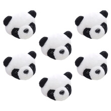 GOOHOCHY6Pcs broșă de pluș cu desene animate, broșă pentru păpușă, broșă Panda, accesorii pentru femei