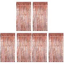 Decorative Rose Gold Door Curtain with Tassels 6 pcs