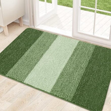 Tapete de porta para uso interno/externo, 81 x 51 cm, antiderrapante, absorvente, lavável, discreto e que retém sujeira – Verde