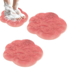 Alfombrilla exfoliante para pies ACDANC2Pcs, exfoliante para pies en la ducha con ventosa de montaje en pared, almohadilla multifuncional de silicona