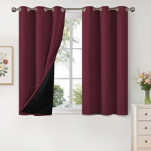 Bílé zatemňovací závěsy 42x63 palců, 2 panely s okny