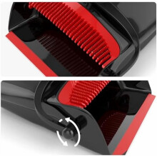 54" Adjustable Stainless Steel Broom & Dustpan Combo Set for Home, Office, Kitchen – Red/Black