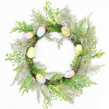 Easter Wreath Artificial Easter Egg Wreath for Front Door Easter Door Wreath Spring Wreath with Pastel Eggs and Mixed Twigs for Easter Decorations